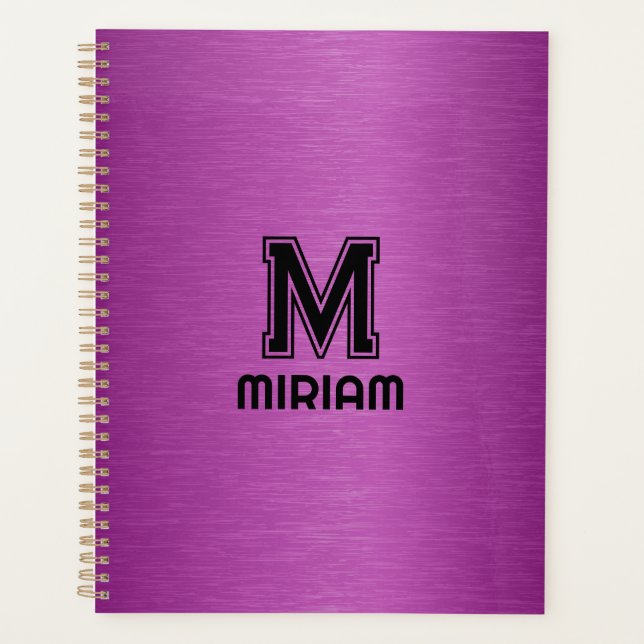 Agenda Texto Metálico Vermelho Maroon Texto Preto Persona (Frente)