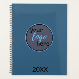 AGENDA TEXTO PERSONALIZADO AZUL COM MARCA DE LOGOTIPO MOD