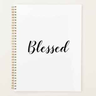Agenda Texto personalizado branco-preto abençoado, bonit