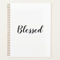 Texto personalizado branco-preto abençoado, bonito