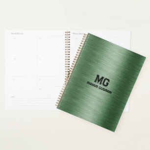 Agenda Texto Verde Metálico Texto Preto Personalizado