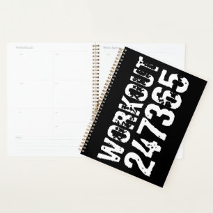 Agenda Texto vestido e arranhado Workout 247365 branco