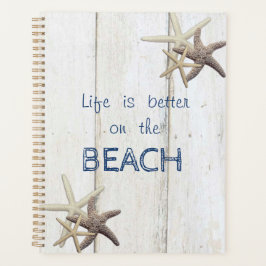 Agenda Textura Adorável de Madeira,Starfish,Beach