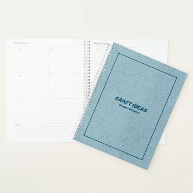 Agenda Textura de linho azul claro (Exibição)