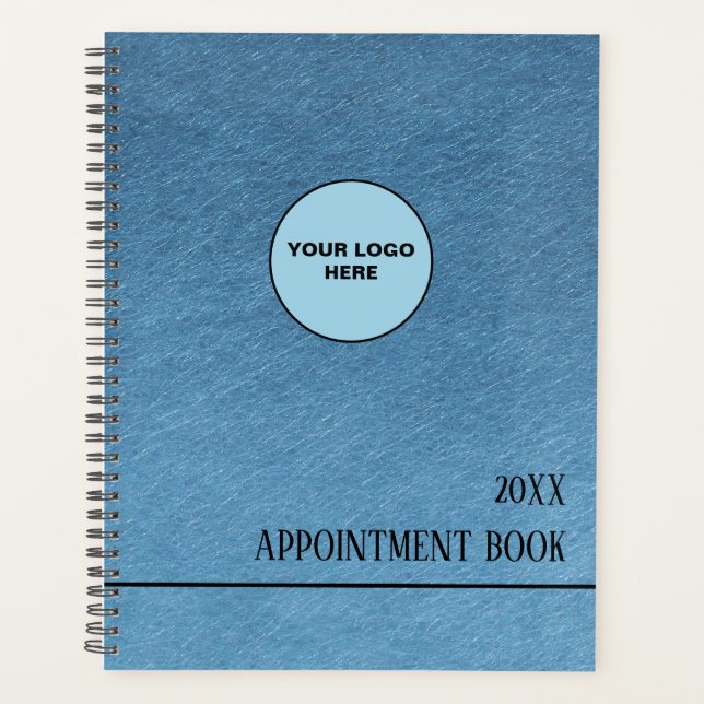 Agenda Textura de papel azul (Frente)
