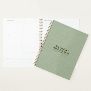 Agenda Textura de Tecido Verde Salvia