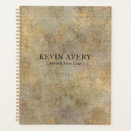 Agenda Textura Dourada de Linen Rustic Beige