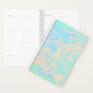 Agenda Textura holográfica iridescente líquida faux