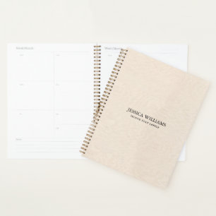 Agenda Textura simples de linho preto