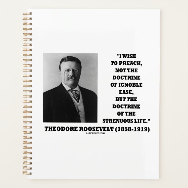 Agenda Theodore Roosevelt Doctrine Strenuous Life Cote (Frente)