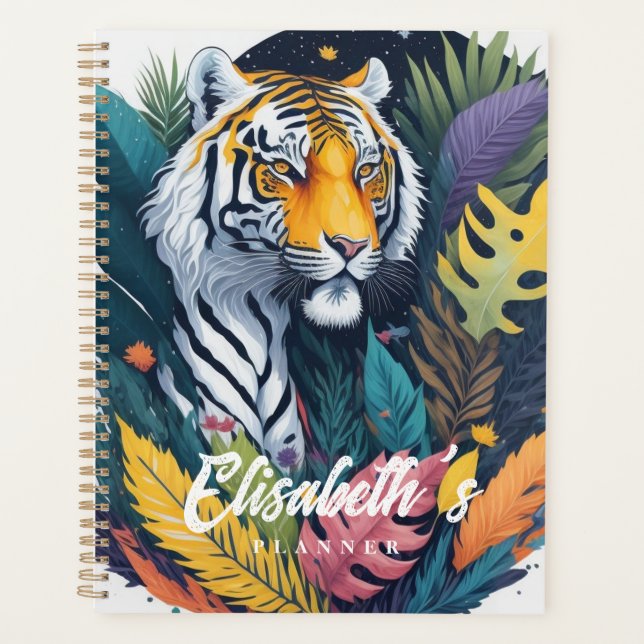 Agenda Tigre da Selva de Aquarela (Frente)