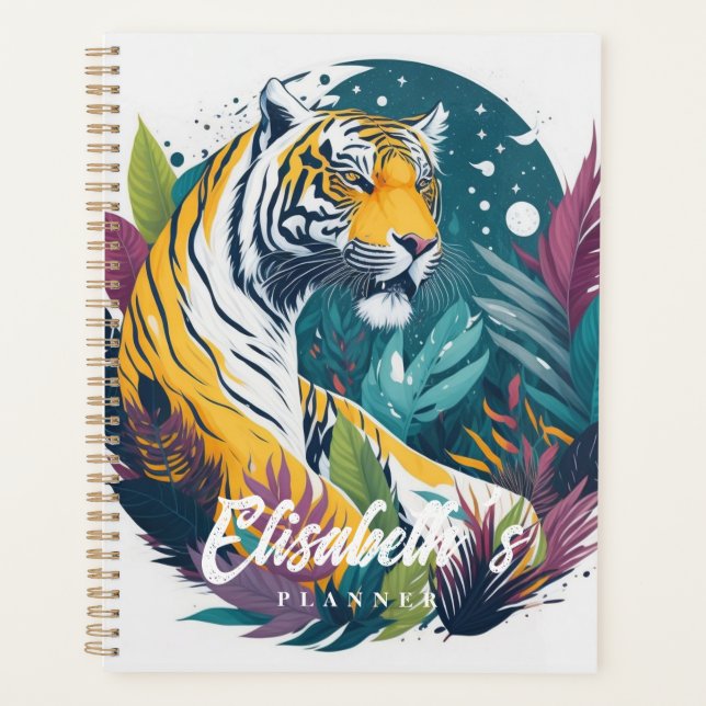 Agenda Tigre da Selva de Aquarela (Frente)