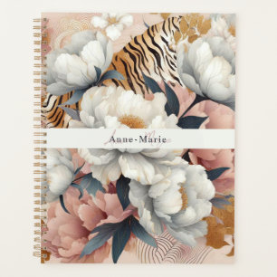 Agenda Tigre elegante da vintage rústica floral