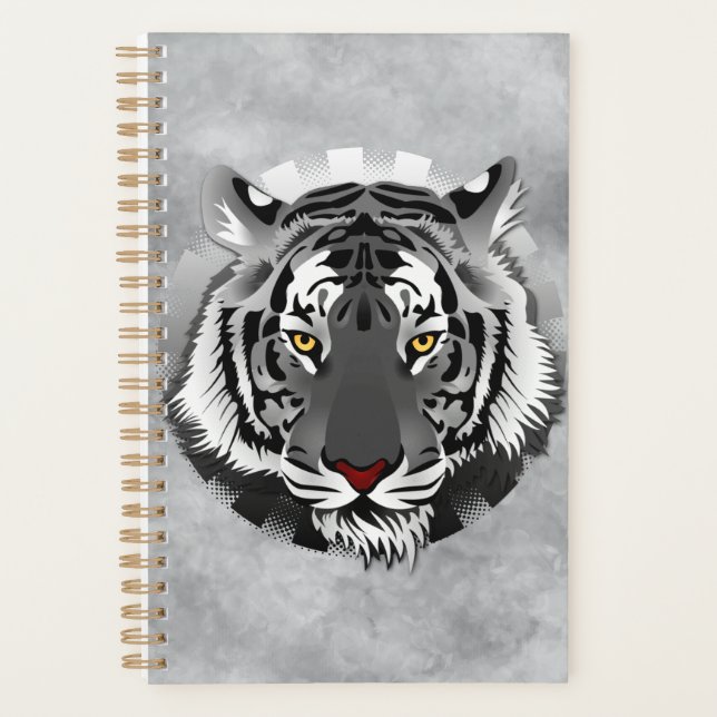 Agenda Tigre Preto E Branco (Frente)