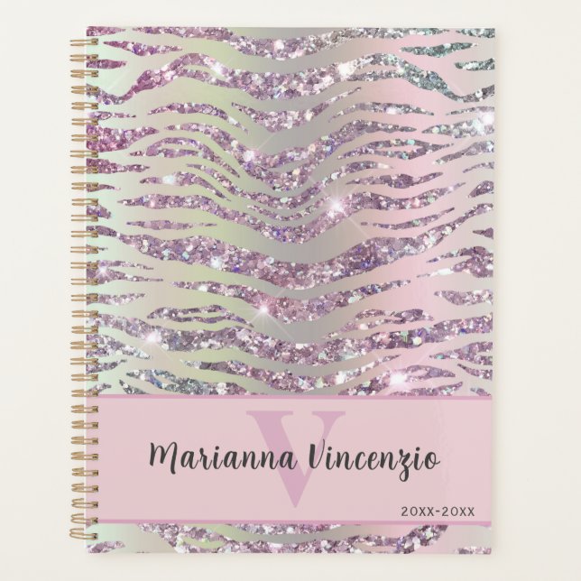Agenda Tigre-Rosa-Rosa, Zebra-Brilhante (Frente)
