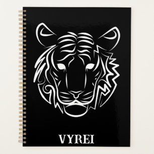 Agenda Tigre Tribal Negro e Branco