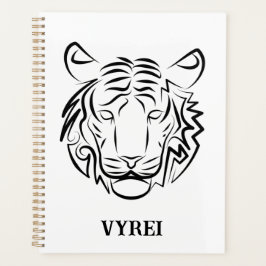 Agenda Tigre Tribal Preto e Branco