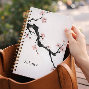 Agenda Tinta Sumi-E Flor de Cerejeira Atenção Plena