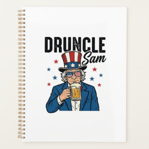 Agenda Tio Sam Engraçado Design Vetorial de Cerveja Patri
