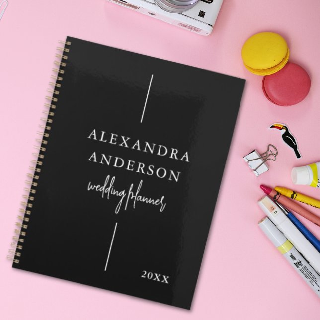 Agenda Típica moderna Mínimo Elegante preto e branco (Modern Typography Black and White Elegant Minimal Planner)