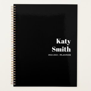 Agenda Tipo Preto Moderno - Início Mensal em Qualquer Hor