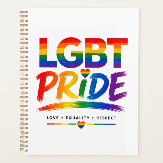 Agenda Tipografia Arco-íris Orgulho LGBT (Frente)