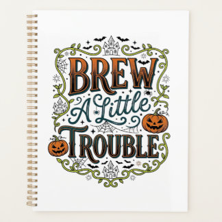 Agenda Tipografia de Bruxa de Halloween Faça Um Pouco de