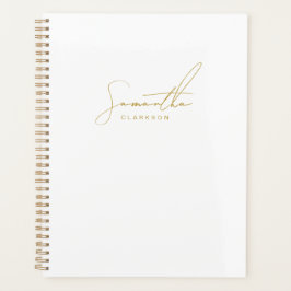 Agenda Tipografia de Letra Dourada Manuscrita Profissiona