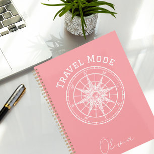 Agenda Tipografia de Modo de Viagem, Bússola Vintage, Min