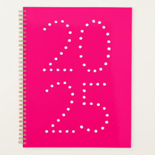 Agenda Tipografia moderna de ano personalizado rosa-quent