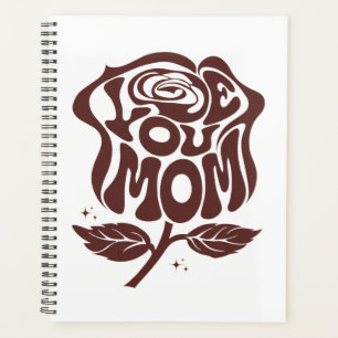 Agenda Tipografia Rosa de Amor Você Mãe