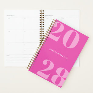 Agenda Tipografia Simples Moderna Rosa Girassol