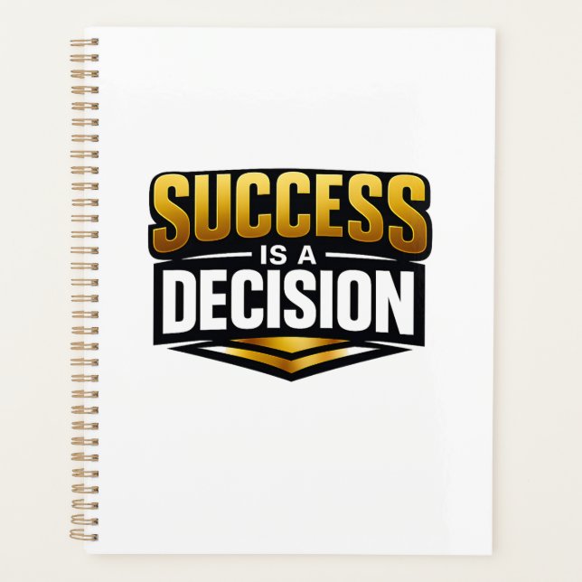 Agenda Tipografia Success Gold em Preto (Frente)