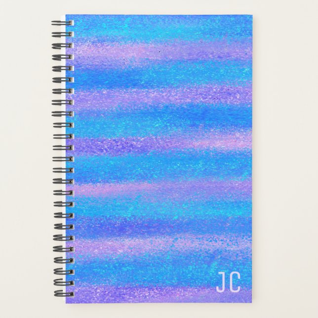 Agenda Tiras Iridescentes Shimmery Rosa Turquesa (Frente)