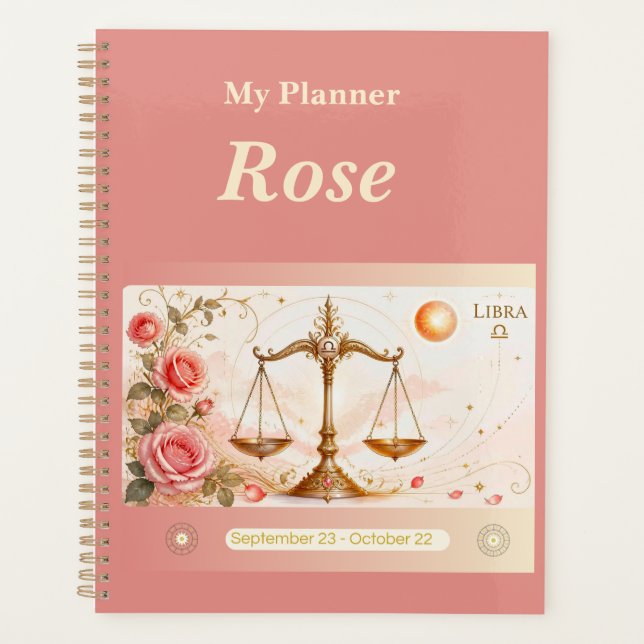 Agenda título: Planner Personalizado do Zodíaco de Libra  (Frente)