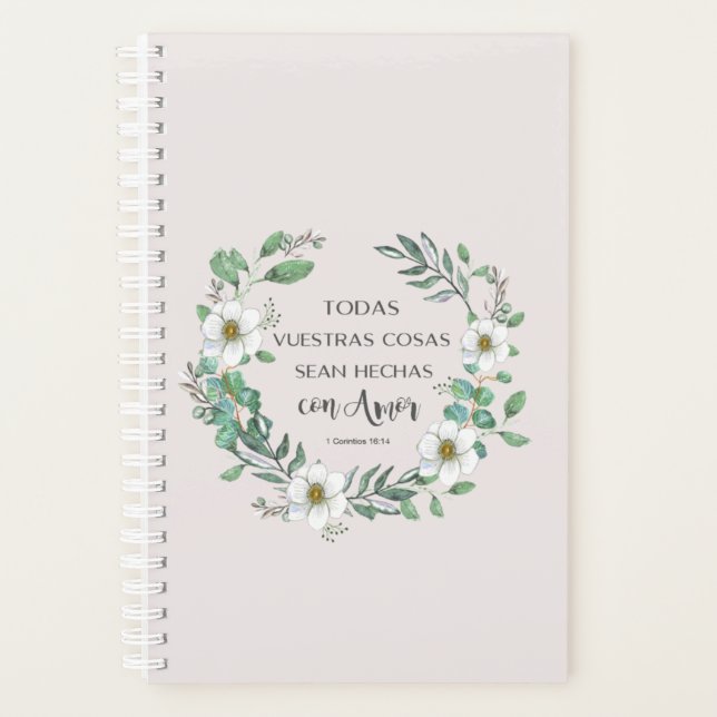 Agenda Todas vuestras cruzam o verso da bíblia espanhola (Frente)