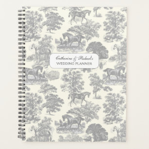Agenda Toile de Cinzas Elegante Clássica de Prata com Nom