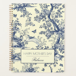Agenda Toile de jouy personalizou o dia da mãe do vintage