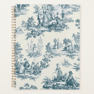 Agenda Tóile de jouy sage verde elegante