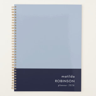 Agenda Tone duplo mínimo de bloco de cor azul moderno 202