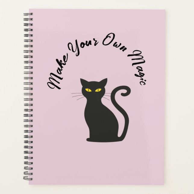 Agenda Torne Seu Próprio Gato Preto Gótico (Frente)