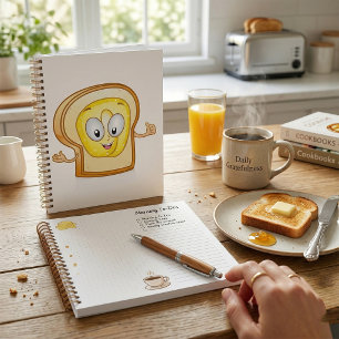 Agenda Torrada Feliz Kawaii Fatia de Pão com Manteiga