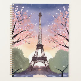 Agenda Torre Eiffel em Flor | Paris França Aquarela