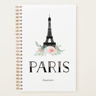 Agenda Torre Eiffel Trendy e Flores Rosa Blush Paris