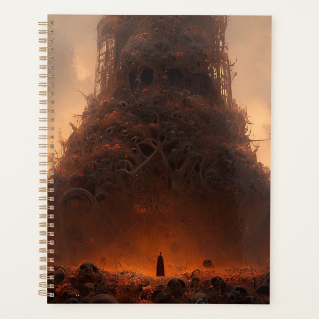 Agenda Torre Feita De Bones Dark Fantasy Art (Frente)