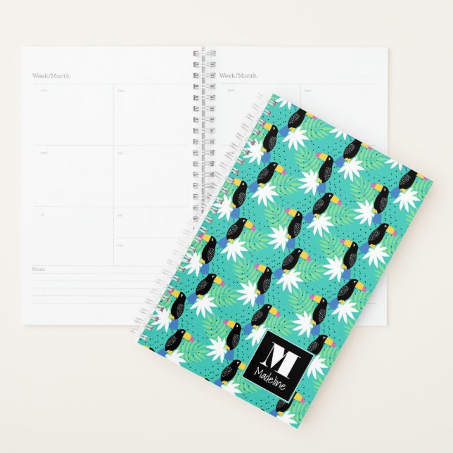 Agenda Toucans On Teal | Monograma (Exibição)