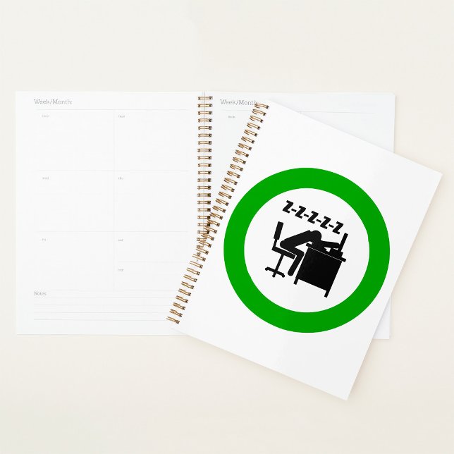 Agenda Trabalhador Engraçado Dormindo na Mesa (Criador carregado)