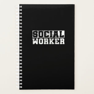 Agenda Trabalhador Social Vintage Engraçado Trabalho Esco
