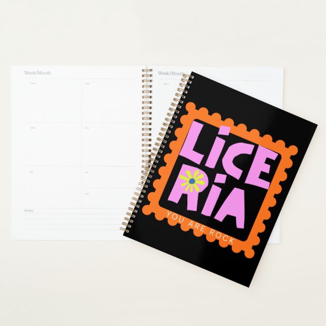 Agenda Trabalho Artístico de Ilustração de Tipografia (Exibição)