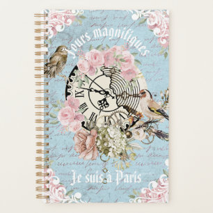 Agenda Trabalho de arte de Ephemera francês personalizado